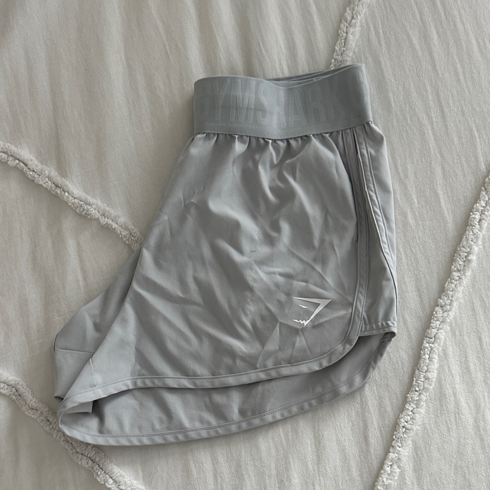 Gymshark Women's Light Gray Performance Running Shorts - Picture 3 of 5